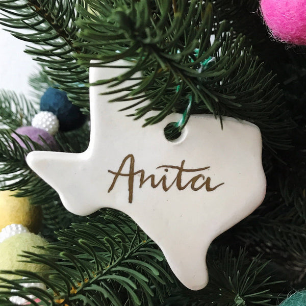 Personalized Texas Christmas Tree Ornaments