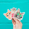 Watercolor Vinyl Cat Sticker, Cat Die Cut Vinyl Sticker, Cat Decal, Cute Cat Stickers, Laptop Sticker, Tumbler Sticker, Water Bottle Sticker