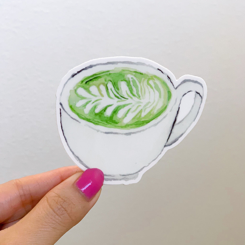Matcha Green Tea Waterproof Sticker