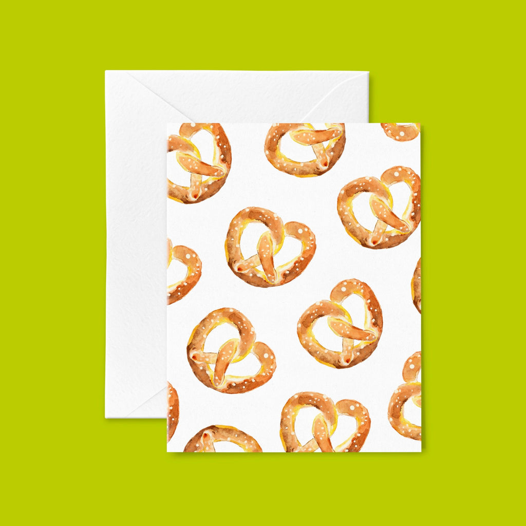 Pretzel Greeting Card, New York City Stationery, Philly Greeting Card, Junk Food Foodie Cards, Note Card