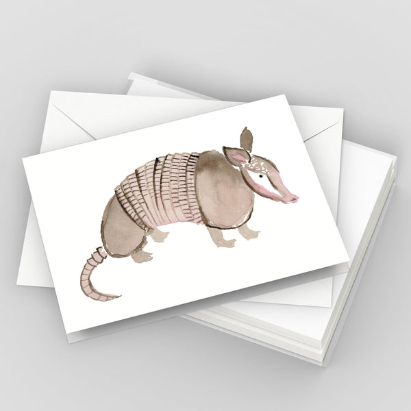 Armadillo Texas Greeting Card Set, Illustrated Texas Note Card Set, Austin Texas Gift, Stationery Set of 6 Cards