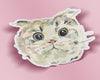 Scottish Fold Cat Sticker, Cat Die Cut Vinyl Sticker, Cat Face Sticker, Watercolor Cat Sticker, Cat Vinyl Stickers, Scottish Fold Cat Gift