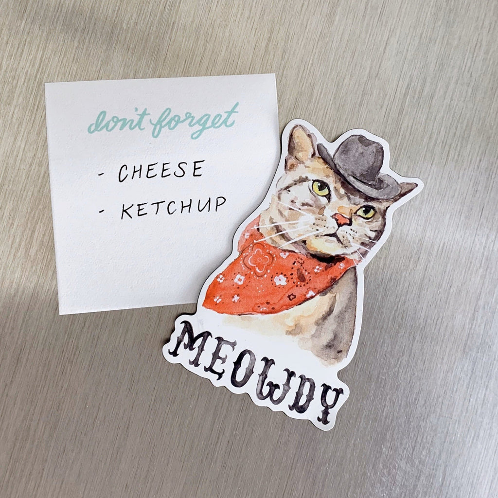 Funny Meowdy Cowboy Cat Fridge Magnet