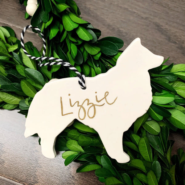 Personalized Border Collie Ceramic Dog Ornament 