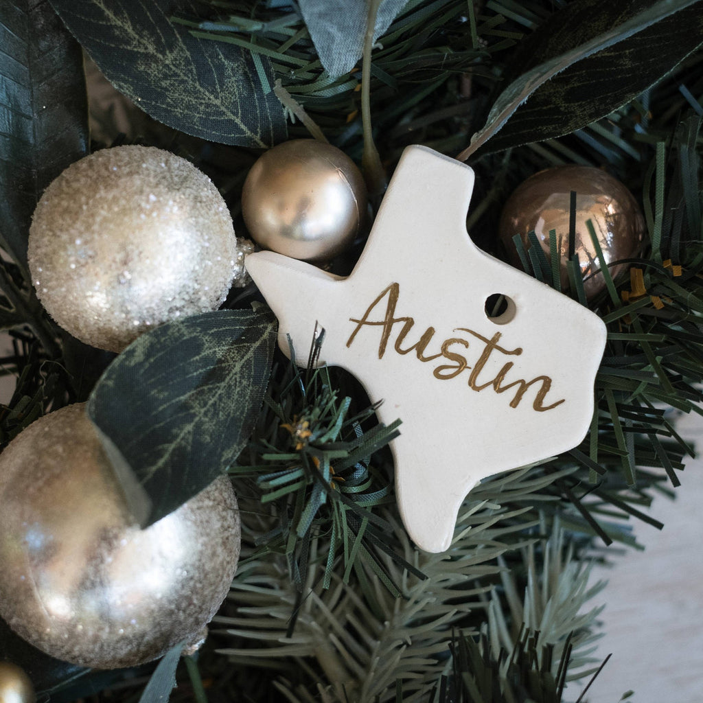 Personalized Texas Christmas Tree Ornament