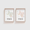 Texas Print, Texas Blue Watercolor Map, Texas Wall Art, Texas Art Print, Texas Nursery Decor, Texas Dorm Decor
