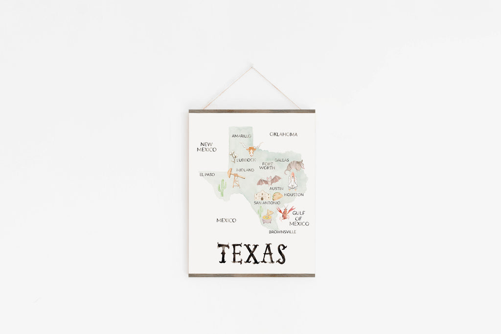 Texas Print, Texas Blue Watercolor Map, Texas Wall Art, Texas Art Print, Texas Nursery Decor, Texas Dorm Decor