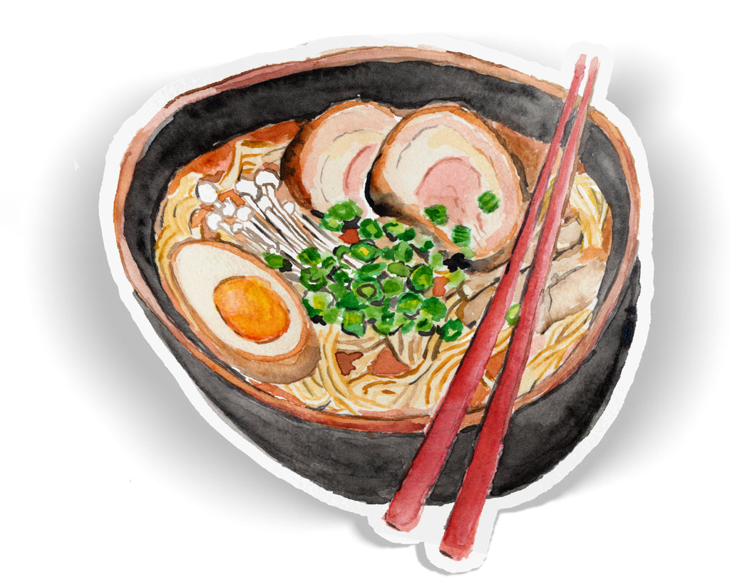 Japanese Ramen Vinyl Sticker, Japanese Ramen Sticker, Ramen Noodles Sticker, Noodles Vinyl Sticker, Ramen Laptop Decal, Asian Food Sticker