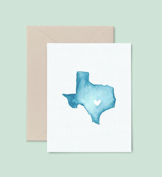 Texas Greeting Card Set, Illustrated Texas Note Card Set, Austin Texas Gift, Stationery Set of 6 Cards