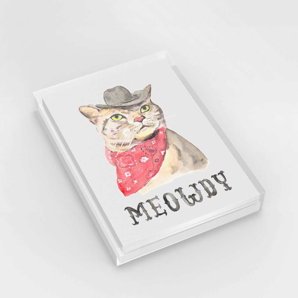 Meowdy Cat Blank Notecard Set