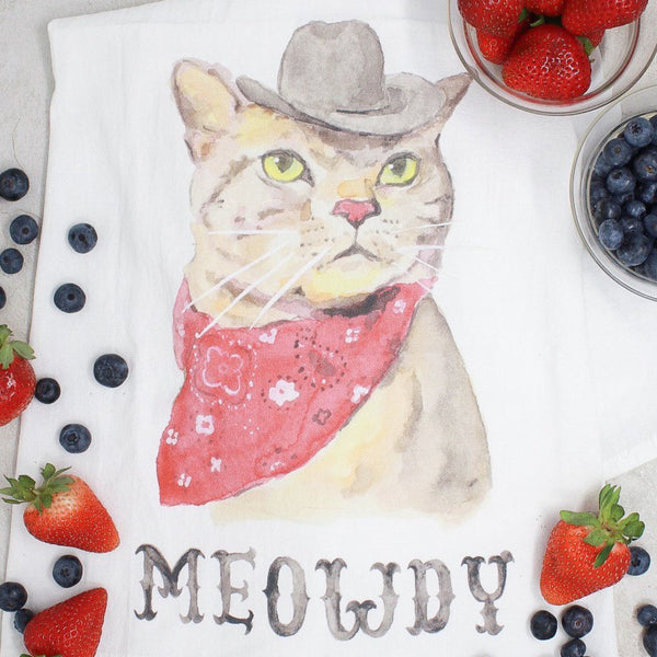 PREORDER Meowdy Cat Tea Towel
